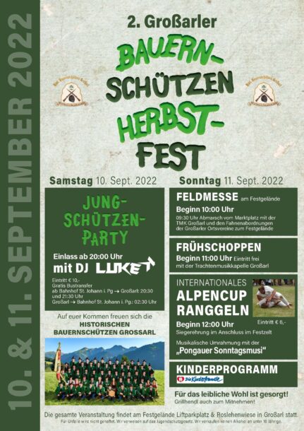 Plakat Bauernschützen-Herbstfest 2022