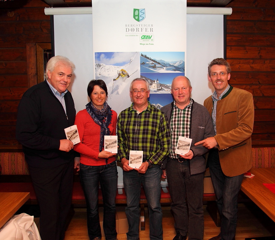 v.l.n.r. Franz Zraunig, Christina Schwann, Autor Sepp Kendler, Hans Toferer, Thomas Wirnsperger