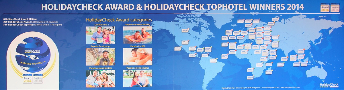 Weltweit 518 Top-Hotels in 170 Regionen bzw. 41 Ländern wurden ausgezeichnet.