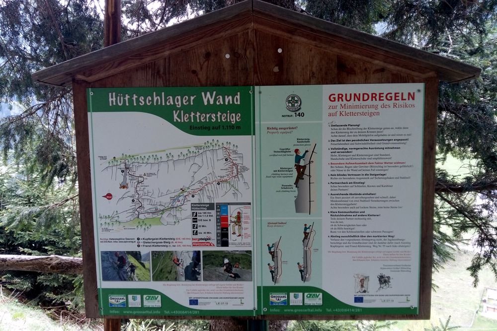 Hüttschlager Wand - Topograpie und Grundregeln