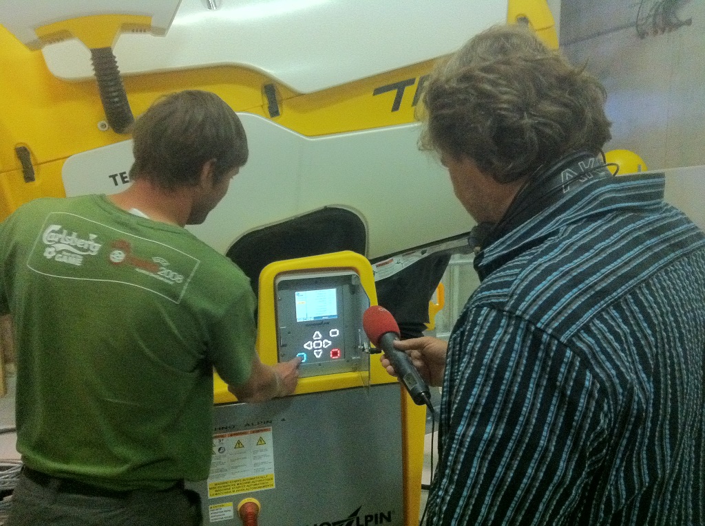 Die Schneekanone wird abschließend getestet