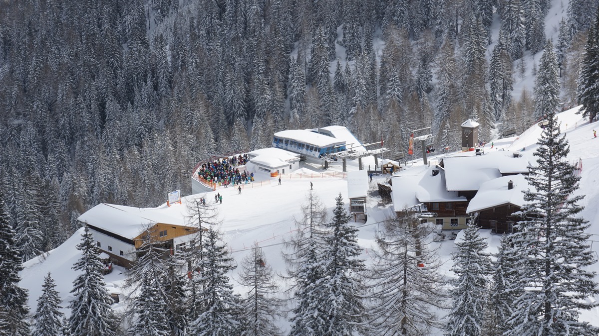 Kreuzkogel - die Skifahrer sind schon heiß aufs Skifahren