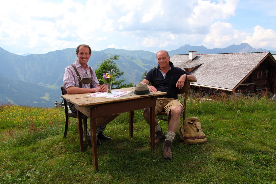 Michael mit Jungbauer/ Senner Sepp auf der Bichlalm