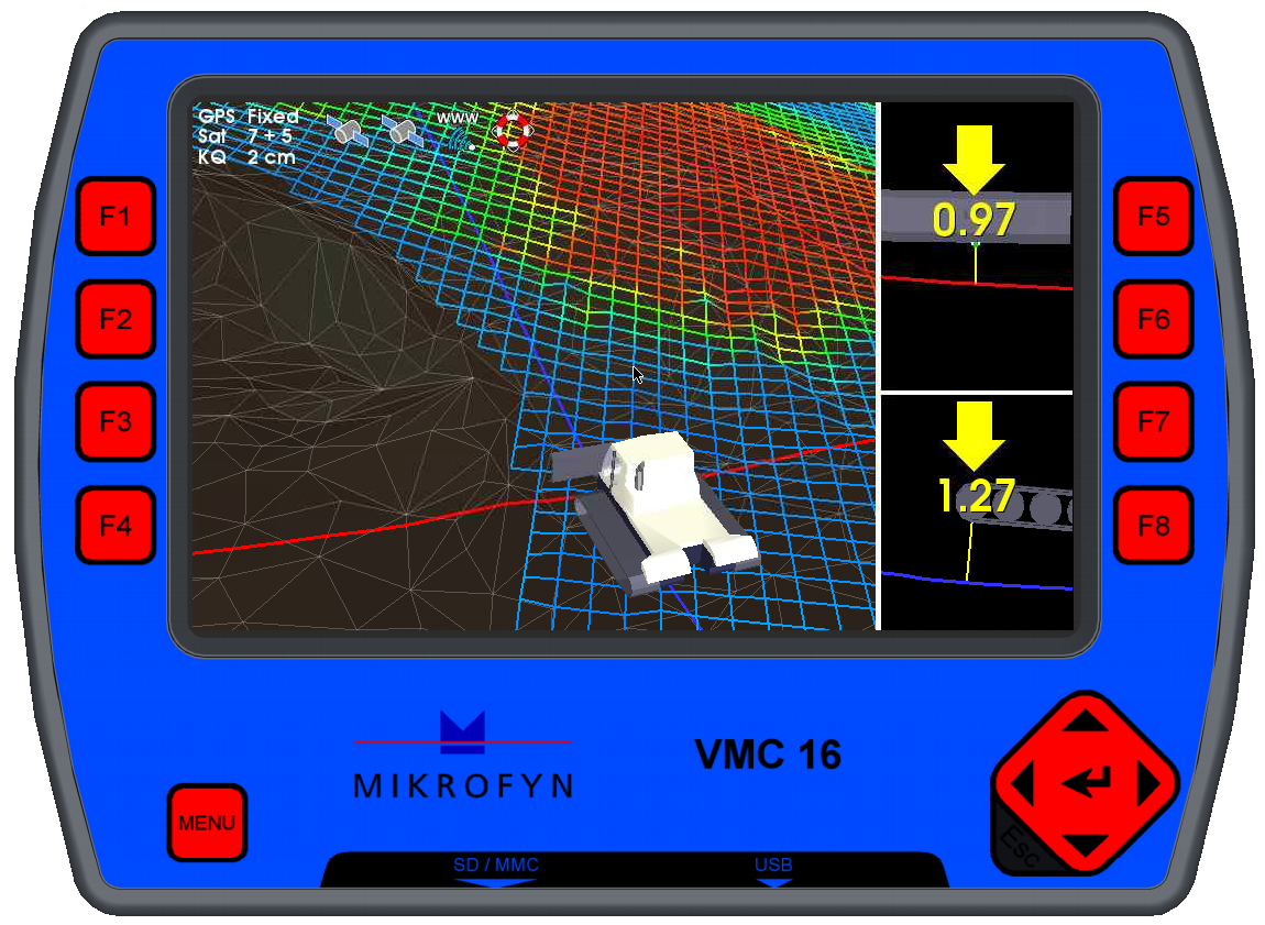 Schneehöhenmessung - Fahrerdisplay
