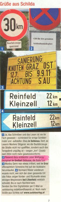 Beschilderung eines Großarltaler Spezialangebotes
