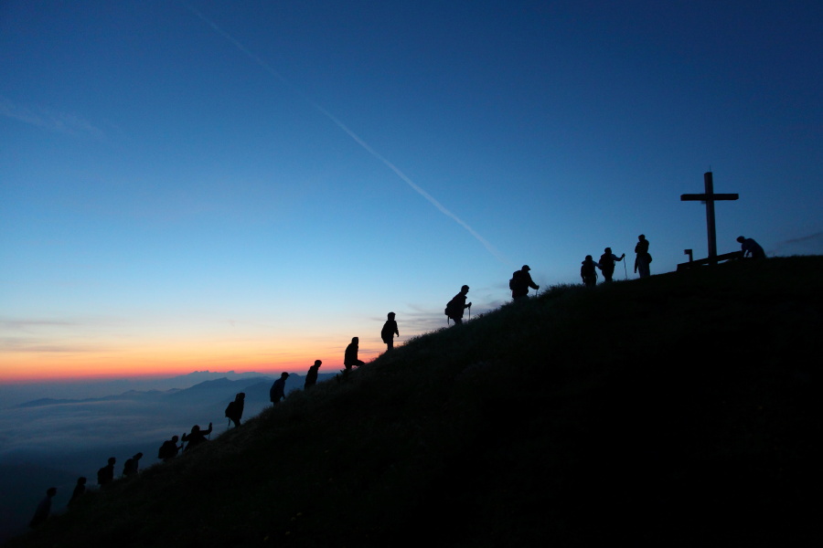 Aufstieg zum Gipfel - noch lange vor Sonnenaufgang