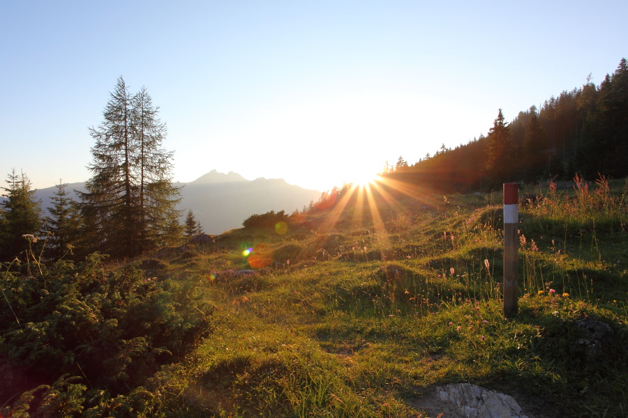Sonnenuntergang an der Unterwandalm