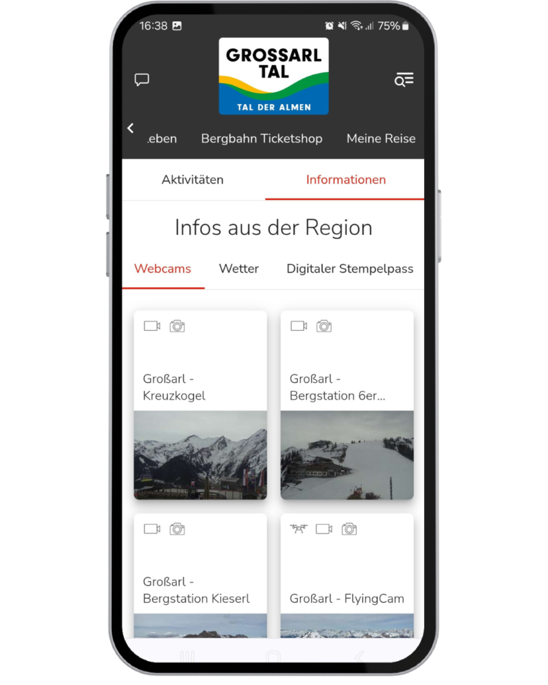 Großarltal Guide Webcams Gästekarte
