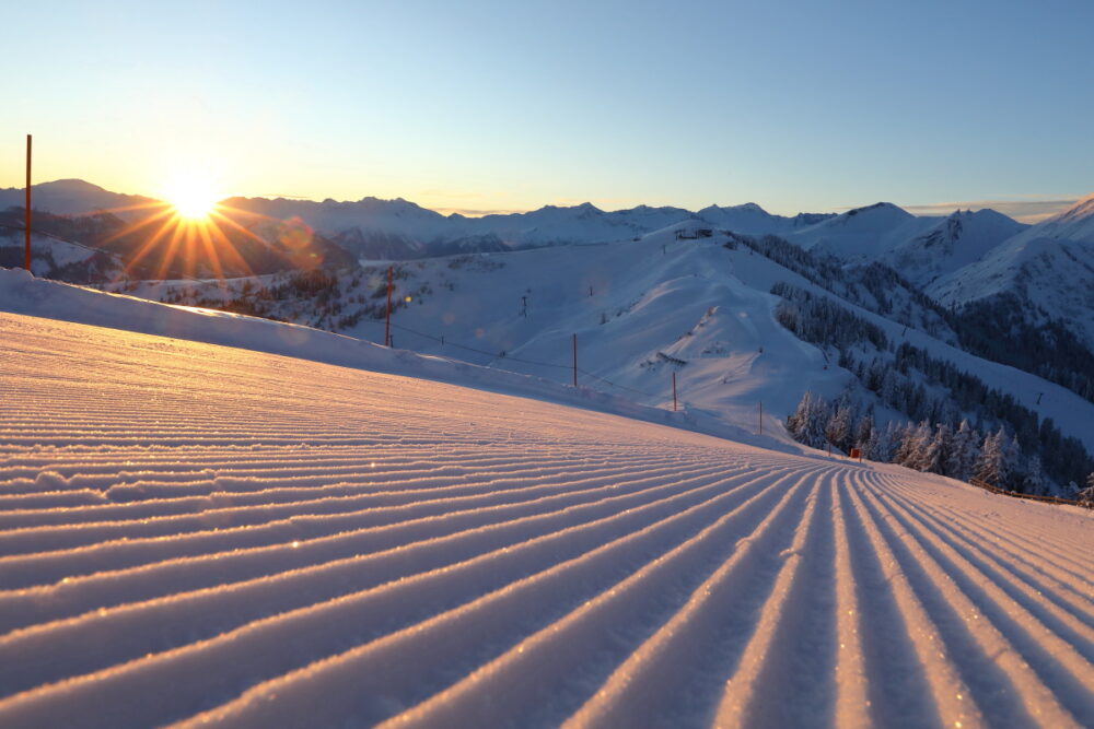 Perfekte Piste am Morgen auf der Skischaukel Großarltal-Dorfgastein in Ski amadé