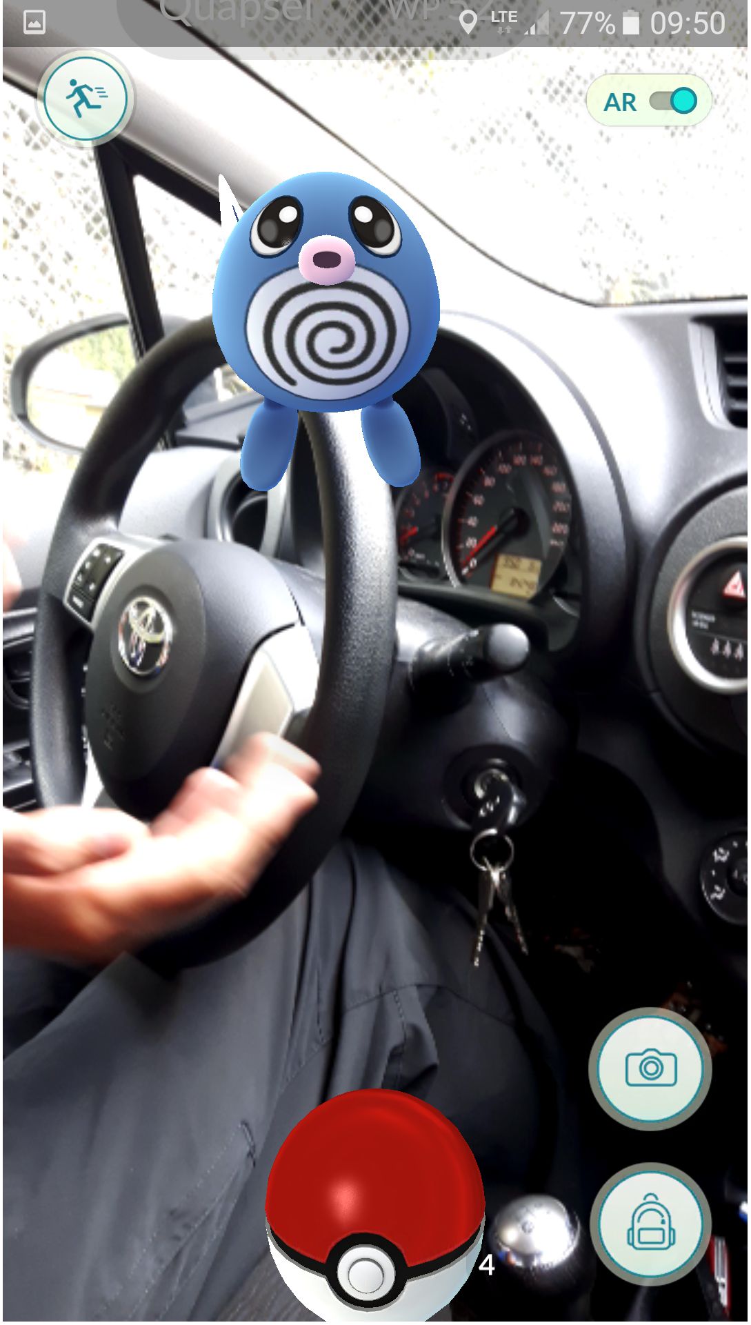 Auch Quapsel befindet sich im Auto